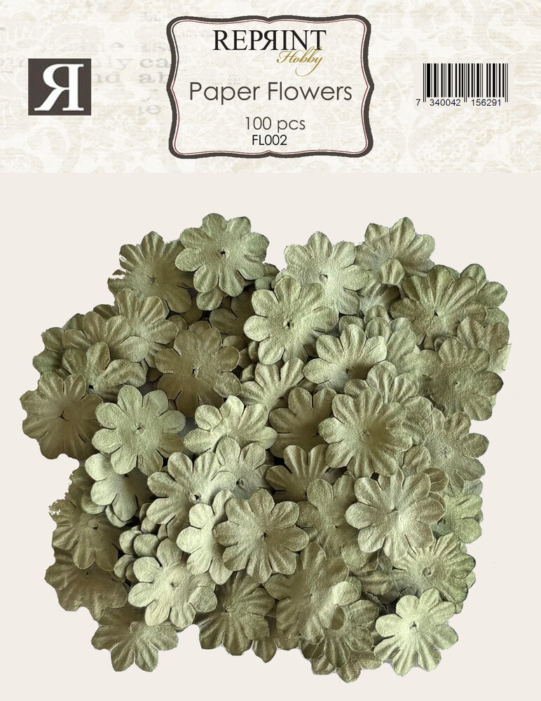 Reprint Paper Flowers Green (100pcs) (FL002)