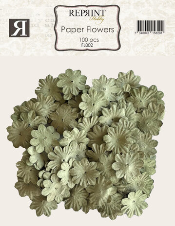 Reprint Paper Flowers Green (100pcs) (FL002)