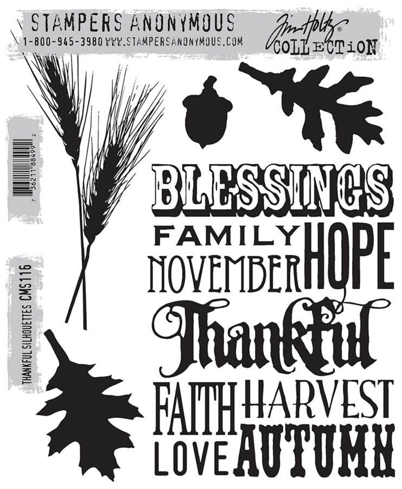 Stampers Anonymous Thankful Silhouettes Tim Holtz Cling Stamps (CMS116) Stampers Anonymous Thankful Silhouettes Tim Holtz Cling Stamps (CMS116)
