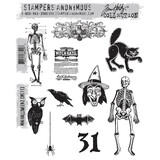 Stampers Anonymous Mini Halloween 2 Tim Holtz Cling Stamps (CMS113)