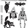 Stampers Anonymous Retro Halloween Tim Holtz Cling Stamps (CMS092)