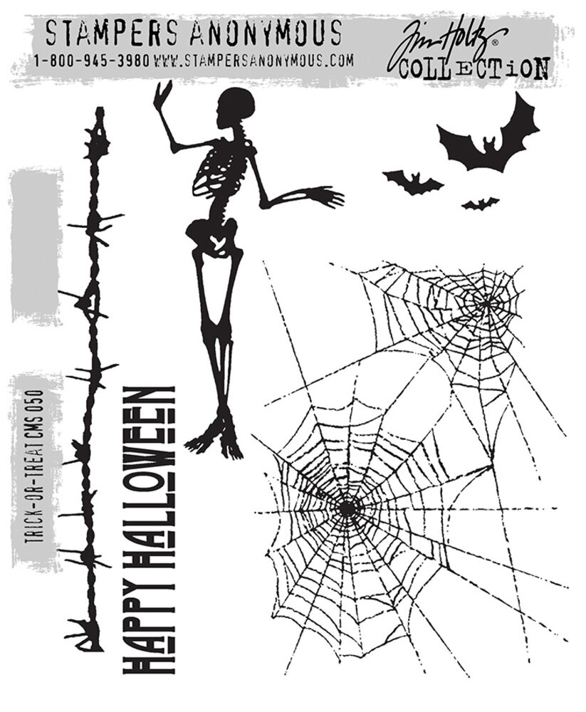 Stampers Anonymous Trick-Or-Treat Tim Holtz Cling Stamps (CMS050) Stampers Anonymous Trick-Or-Treat Tim Holtz Cling Stamps (CMS050)