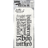 Stampers Anonymous Halloween Script Tim Holtz Layering Stencil (THS063)