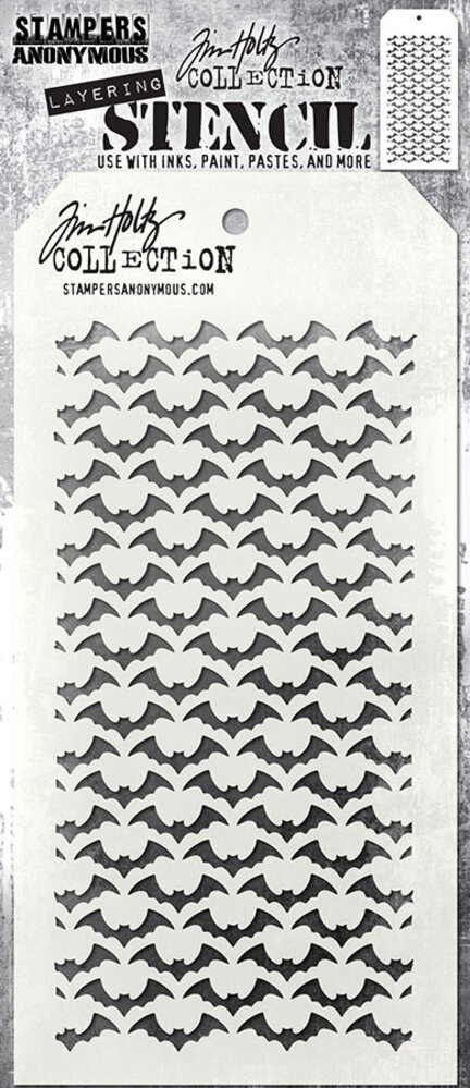 Stampers Anonymous Batground Tim Holtz Layering Stencil (THS046) Stampers Anonymous Batground Tim Holtz Layering Stencil (THS046)