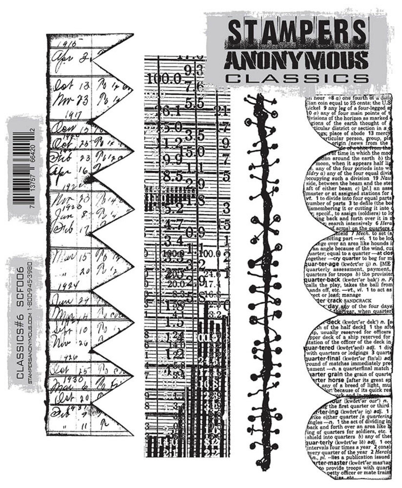 Stampers Anonymous Classics #6 Cling Mount Stamps (SCF006) Stampers Anonymous Classics #6 Cling Mount Stamps (SCF006)