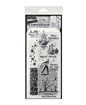 Stampers Anonymous Halloween Sketch Tim Holtz Stamps/Stencil (THMM193)
