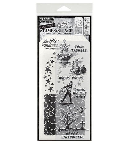 Stampers Anonymous Halloween Sketch Tim Holtz Stamps/Stencil (THMM193) Stampers Anonymous Halloween Sketch Tim Holtz Stamps/Stencil (THMM193)