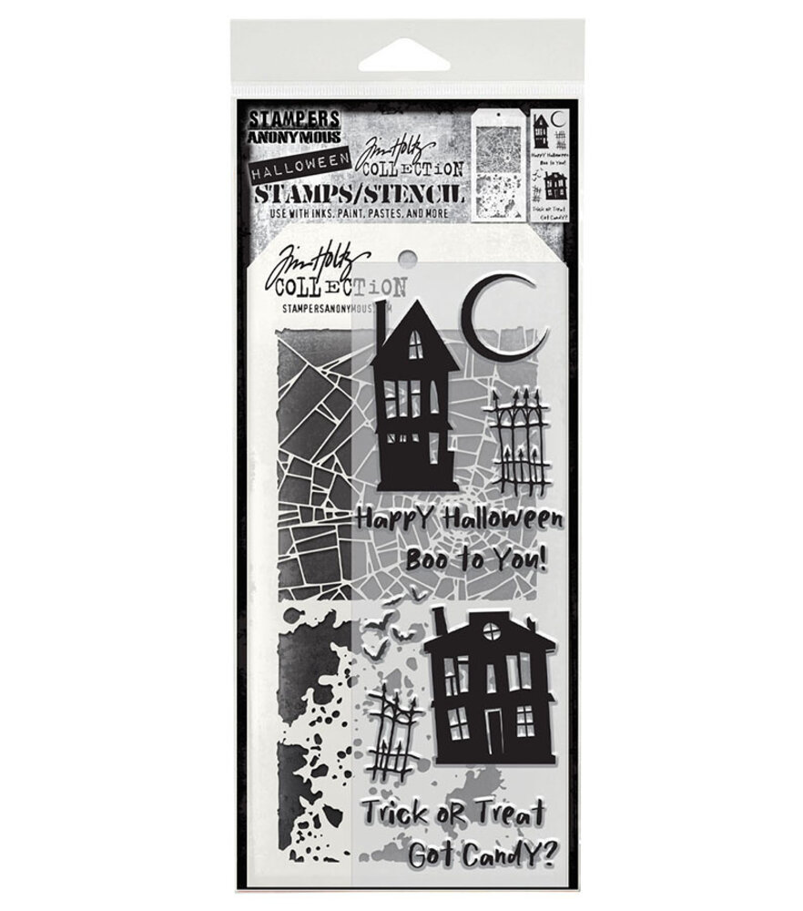 Stampers Anonymous Ghost Town Tim Holtz Stamps/Stencil (THMM194) Stampers Anonymous Ghost Town Tim Holtz Stamps/Stencil (THMM194)