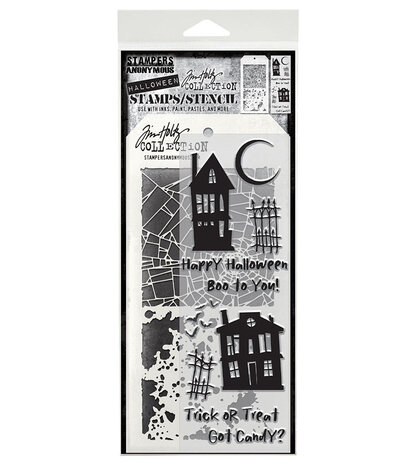 Stampers Anonymous Ghost Town Tim Holtz Stamps/Stencil (THMM194) Stampers Anonymous Ghost Town Tim Holtz Stamps/Stencil (THMM194)