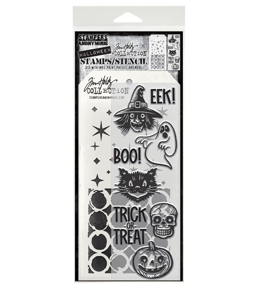 Stampers Anonymous Retro Frights Tim Holtz Stamps/Stencil (THMM198) Stampers Anonymous Retro Frights Tim Holtz Stamps/Stencil (THMM198)