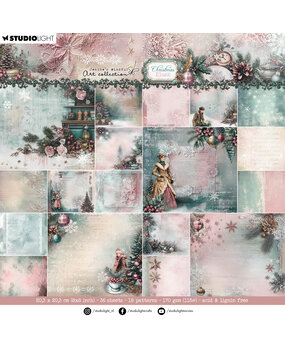Studio Light Christmas Blush Designer Paper Pad Backgrounds (JMA-CB-DPP393)
