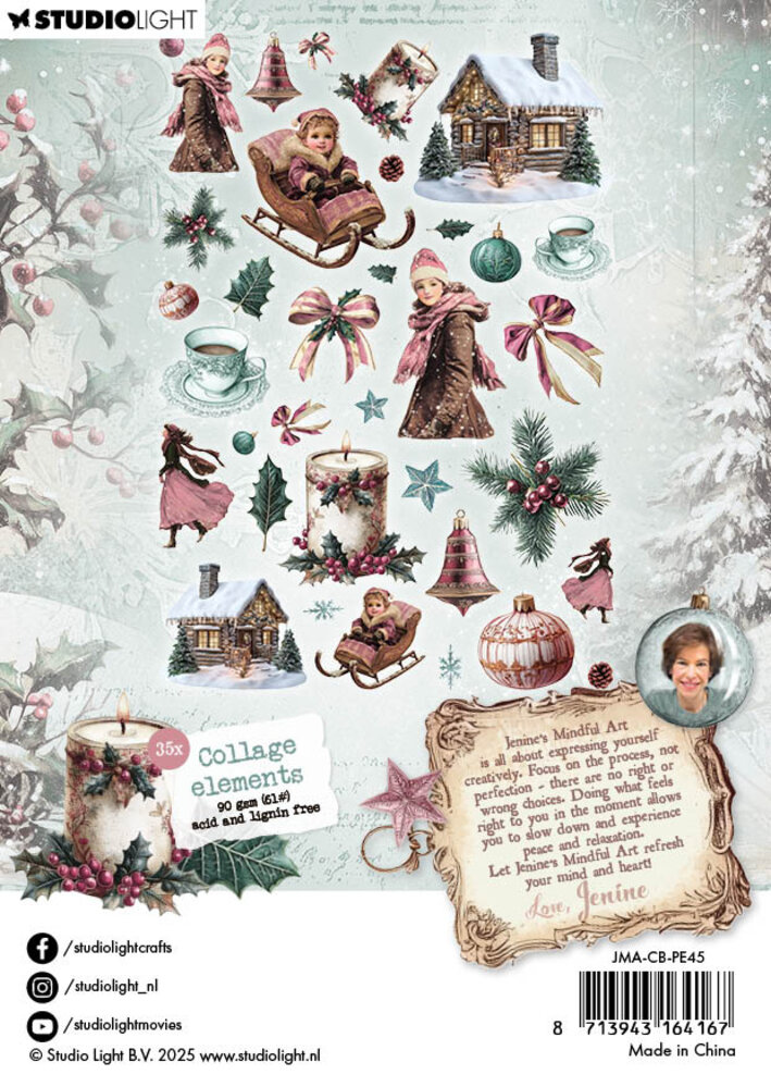 Studio Light Christmas Blush Collage Elements (35pcs) (JMA-CB-PE45)
