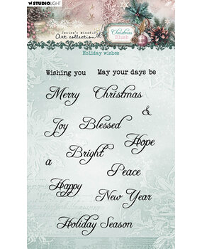 Studio Light Christmas Blush Clear Stamp Holiday Wishes (JMA-CB-STAMP884)