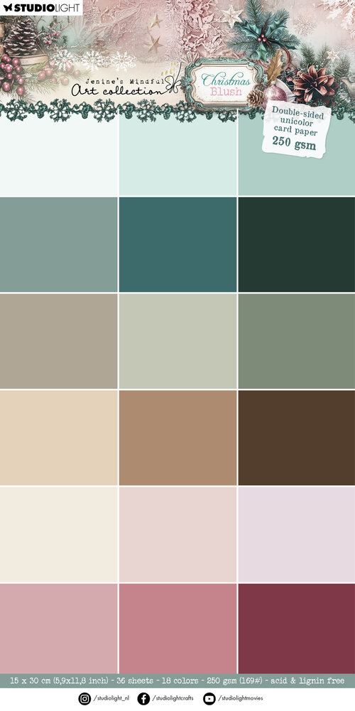 Studio Light Christmas Blush Unicolor Card Paper Double-sided (JMA-CB-UPP395) Studio Light Christmas Blush Unicolor Card Paper Double-sided (JMA-CB-UPP395)