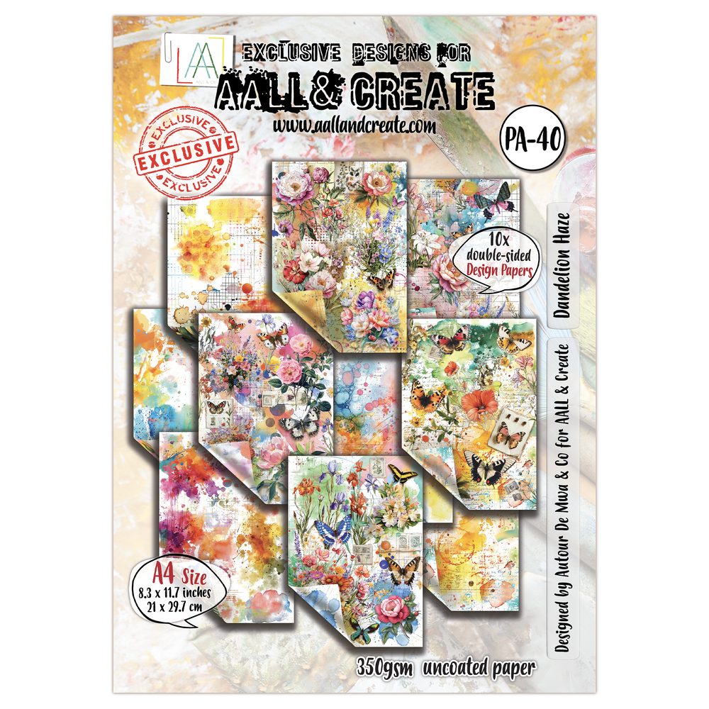 Aall and Create Garden Daydreams A4 Design Paper Dandelion Haze (AALL-PA-040)
