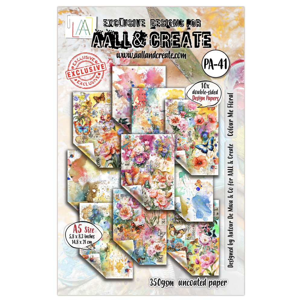 Aall and Create Garden Daydreams A5 Design Paper Colour Me Floral (AALL-PA-041)