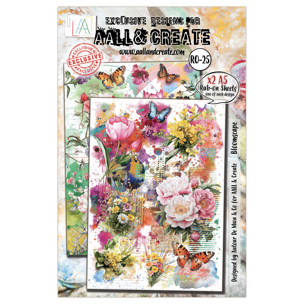 Aall and Create Radiant Florals A5 Rub-Ons Bloomscape (AALL-RO-025)