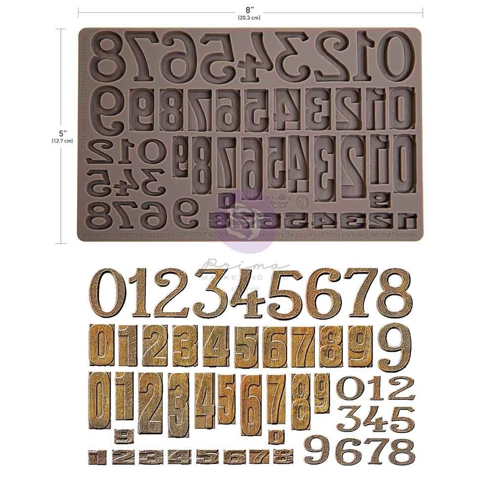 Finnabair Letterpress Numbers 5x8 Inch Decor Moulds (951405)