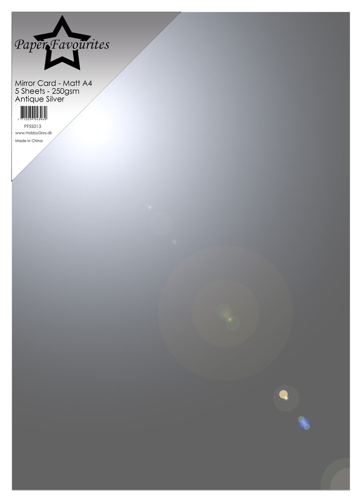 Paper Favourites Mirror Card Glossy A4  Antique Silver 250gsm (5pcs) (PFSS113)