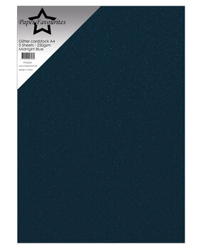 Paper Favourites Glitter Cardstock A4 Midnight Blue 250gsm (5pcs) (PFSS206)
