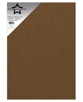 Paper Favourites Glitter Cardstock A4 Antique Brass 250gsm (5pcs) (PFSS208)