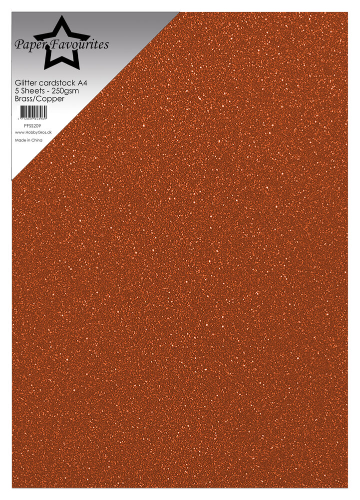 Paper Favourites Glitter Cardstock A4 Brass/Copper 250gsm (5pcs) (PFSS209) Paper Favourites Glitter Cardstock A4 Brass/Copper 250gsm (5pcs) (PFSS209)