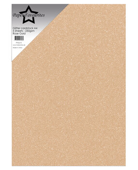 Paper Favourites Rose Gold A4 Glitter Cardstock 250gsm (5pcs) (PFSS210)