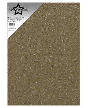 Paper Favourites Pale Gold A4 Glitter Cardstock 250gsm (5pcs) (PFSS212)