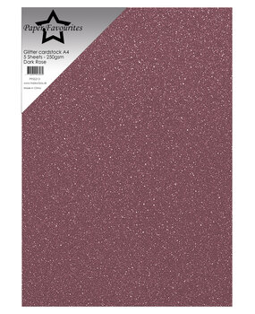Paper Favourites Dark Rose A4 Glitter Cardstock 250gsm (5pcs) (PFSS213)