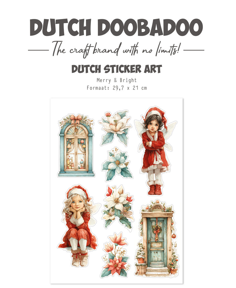Dutch Doobadoo Merry and Bright A4 Dutch Stickers Art Transparant (491.201.007) (OUTLET)