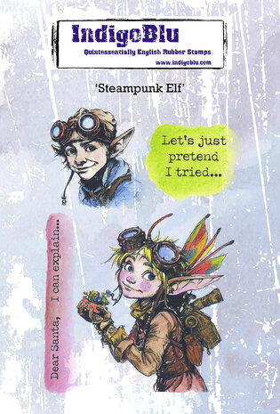 IndigoBlu Steampunk Elf A6 Red Rubber Stamp (IND1449) IndigoBlu Steampunk Elf A6 Red Rubber Stamp (IND1449)