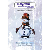 IndigoBlu Steampunk Snowman A6 Red Rubber Stamp (IND1451)
