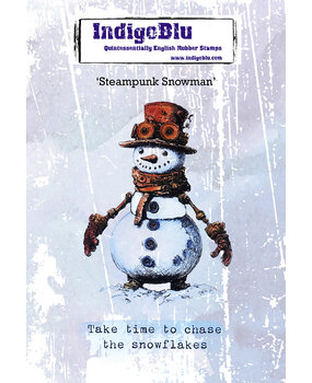 IndigoBlu Steampunk Snowman A6 Red Rubber Stamp (IND1451)