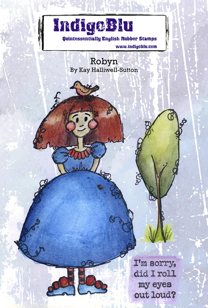 IndigoBlu Robyn A6 Red Rubber Stamp (IND1462)