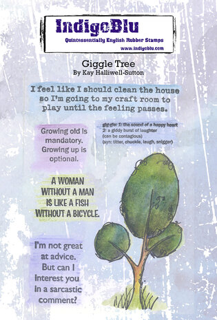 IndigoBlu Giggle Tree A6 Red Rubber Stamp (IND1464)
