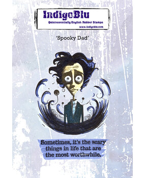 IndigoBlu Spooky Dad A6 Red Rubber Stamp (IND1473)