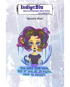 IndigoBlu Spooky Mum A6 Red Rubber Stamp (IND1474)
