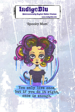 IndigoBlu Spooky Mum A6 Red Rubber Stamp (IND1474)