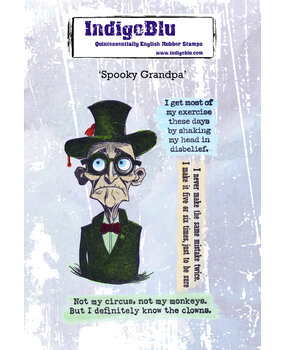 IndigoBlu Spooky Grandpa A6 Red Rubber Stamp (IND1475)