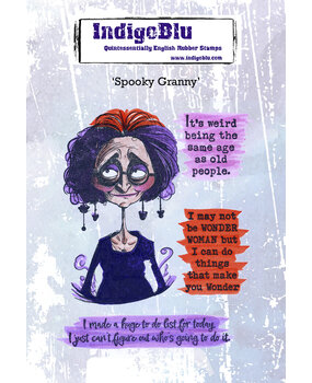 IndigoBlu Spooky Granny A6 Red Rubber Stamp (IND1476)