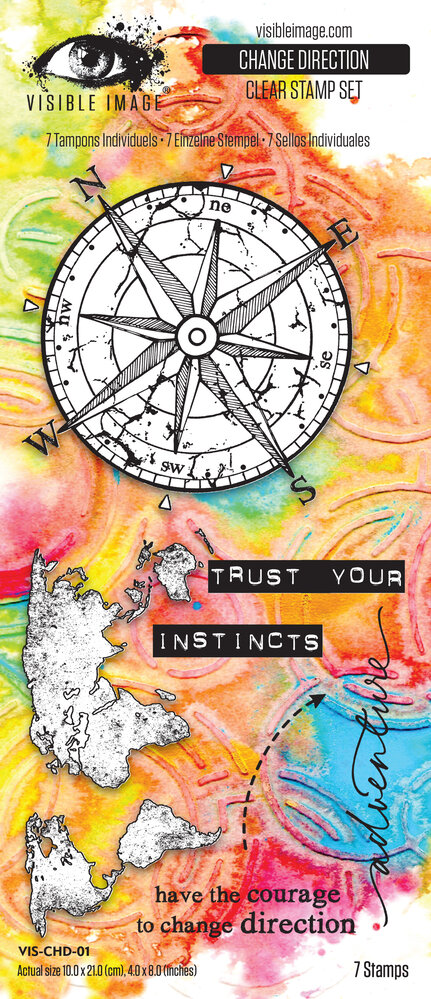 Visible Image Tomorrow's Memories 4x8 Inch Stamp Set Change Direction (VIS-CHD-01)