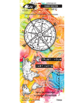 Visible Image Tomorrow's Memories 4x8 Inch Stamp Set Change Direction (VIS-CHD-01)