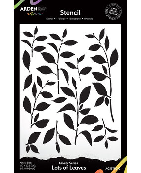 Arden Creative Studio Laurel Grove Maker Series 6x8 Inch Stencil Lots of Leaves (ACSST0010)