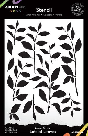 Arden Creative Studio Laurel Grove Maker Series 6x8 Inch Stencil Lots of Leaves (ACSST0010)