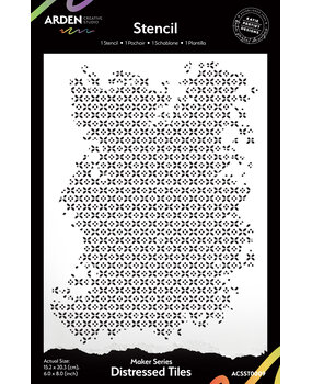 Arden Creative Studio Laurel Grove Maker Series 6x8 Inch Stencil Distressed Tiles (ACSST0009)