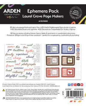 Arden Creative Studio Laurel Grove Page Makers Ephemera Pack (80pcs) (ACSEP0008)