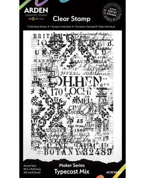 Arden Creative Studio Laurel Grove Maker Series 4x6 Inch Background Stamp Typecast Mix (ACSCS0018)