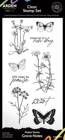 Arden Creative Studio Laurel Grove Maker Series 4x8 Inch Clear Stamp Set Grove Notes (ACSCS0015) Arden Creative Studio Laurel Grove Maker Series 4x8 Inch Clear Stamp Set Grove Notes (ACSCS0015)