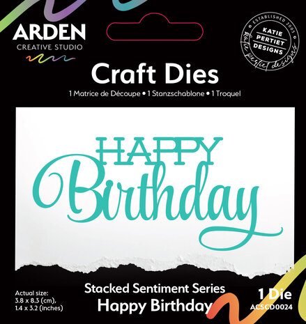 Arden Creative Studio Laurel Grove Stacked Sentiment Series Craft Die Happy Birthday (ACSCD0024) Arden Creative Studio Laurel Grove Stacked Sentiment Series Craft Die Happy Birthday (ACSCD0024)
