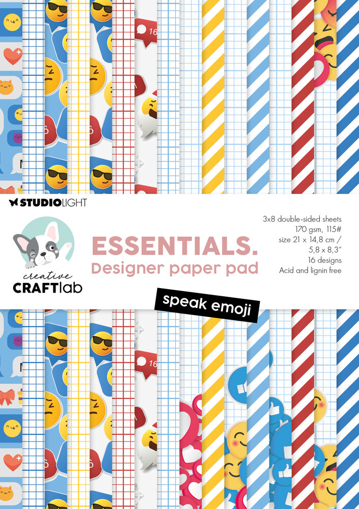 Creative Craftlab Speak Emoji Essentials Designer Paper Pad (CCL-ES-DPP390)